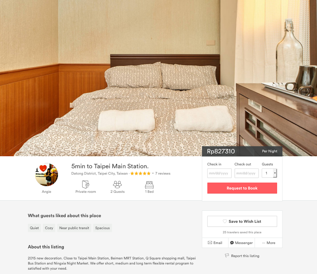 Memesan Penginapan Airbnb di Taipei